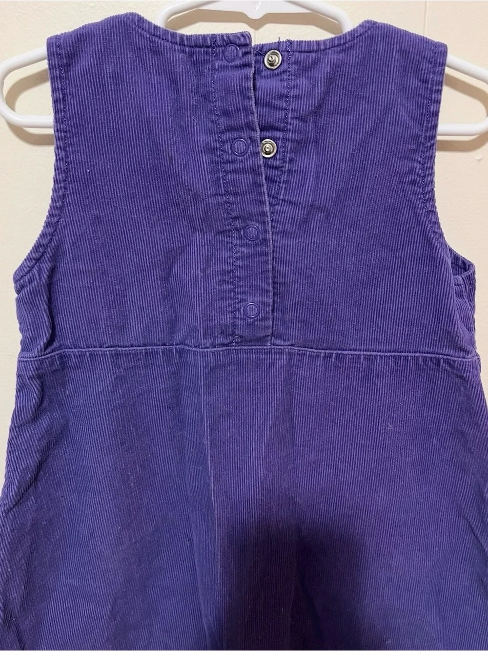 Vintage Toddler Girls Purple Corduroy Embroidered Jumper Dress 3T 4T